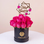 Box de Rosas Fucsias + Topper ¡Feliz Cumpleaños!