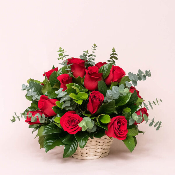 Cesto de Rosas Rojas