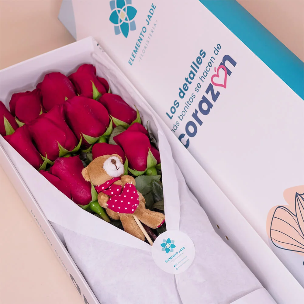 Caja Jade de Rosas + Osito - Imagen 2