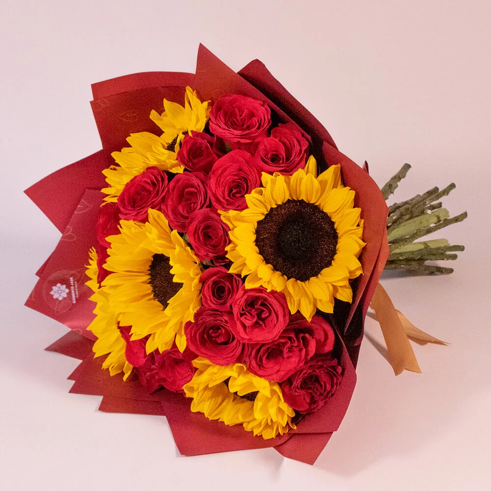 Ramo de Rosas y Girasoles - Imagen 2