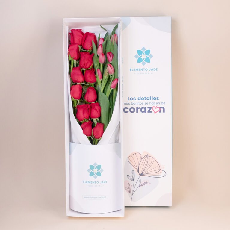 Caja Rosas Y Tulipanes Elemento Jade