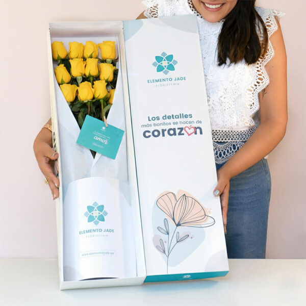 Caja Jade Rosas Amarillas